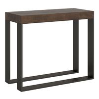 consola extensible 90x40196 cm efecto madera nogal hierro