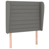 cabecero accesorio para dormir mueble de dormitorio con borde lateral 103 x 23 x 118128 cm tela gris oscuro tdl0205051