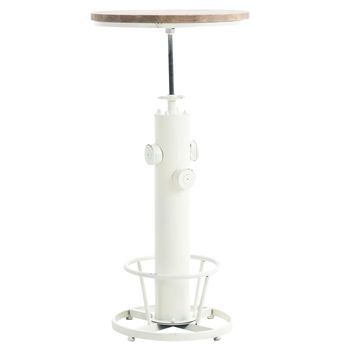 Mesa De Bar Ruhr Metal Blanco Antiguo Ø 54 Cm Clp