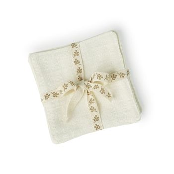 Posavasos (x4) algodón 10x10 blanco