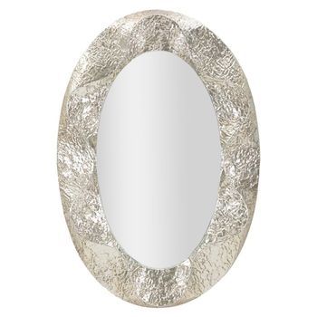 Espejo De Pared De Metal Plateado Cm 87,5x6,5x128