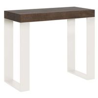 consola extensible 90x40196 cm tecno small cemento estructura blanca