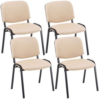 Set De 4 Sillas De Reuniones Ken En Tela Crema 53x53x83 Cm Clp