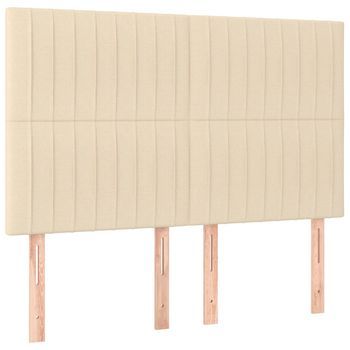 Cabeceros 4 Uds，cabecero Cama，panel De Cabecera Tela Color Crema 72x5x78/88 Cm