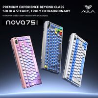 nuevo teclado mecanico inalambrico aula nova75 75 con tres modos hot swap pantalla inteligente personalizable con perilla para gaming oficina pc e-sports regalo