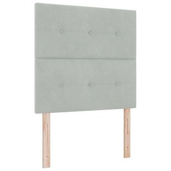 Cama Box Spring Led Gris Claro 120 X 190 Cm Terciopelo Vidaxl