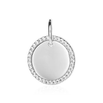 Colgante grabado para mujer de plata 925 con circonita cúbica