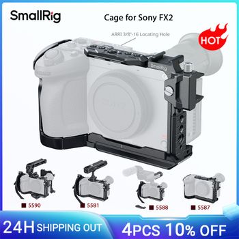 Jaula SmallRig FX2 para Sony FX2, kit de aparejo de jaula de cámara con abrazadera de cable de placa superior, riel NATO de zapata fría, kit con correa para muñeca