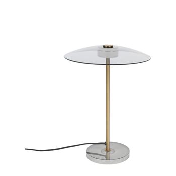 Lámpara de mesa de vidrio dorado