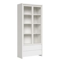 vitrina 2 puertas 2 cajones blanca tableros de aglomerado laminados