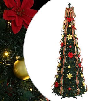 Árbol De Navidad Artificial Con 150 Led Verde 185 Cm Pvc Vidaxl