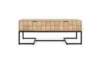 mesa de centro tallada y fabricada a mano en madera de mango 120 cm