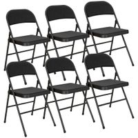 homcom lote de 6 sillas plegables sillas de comedor portatiles estructura de acero 45x46x78 cm negro