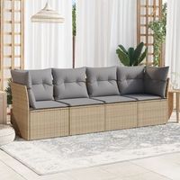 conjunto de sofas jardin con cojines 4 uds  mueble jardin mesa y sillas ratan sintetico beige cfw181656