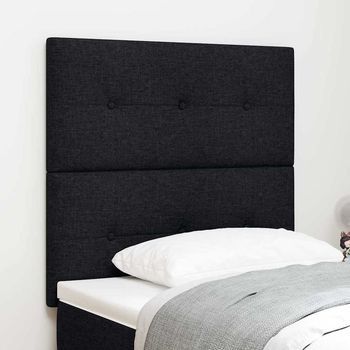 Vidaxl Cabecero Ajustable En Altura Con Cabecera Negro 90 Cm Tela
