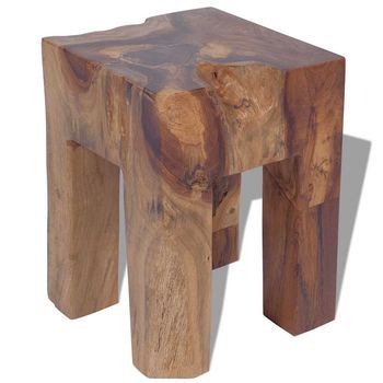 Taburete | Reposapiés De Madera Maciza De Teca Cfw23457