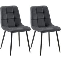 lote de 2 sillas de comedor tilde terciopelo gris oscuro 55x45x84 cm clp