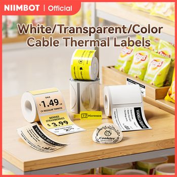 NIIMBOT, 1 rollo de etiquetas adhesivas impermeables para cables, etiquetas autoadhesivas para impresora portátil inteligente B21 B3S B1 B31 Commercia