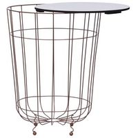 mesa de centro  40 x 53 cm  metal y mdf - dorado