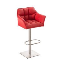 dudeco taburete alto damaso piel sintetica cromada rojo
