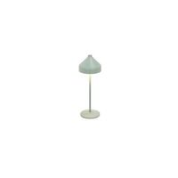 lampara de mesa led amelie de color verde hoja recargable y regulable color azafran