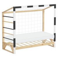 cama infantil 80x160 cm colchon de madera porteria futbol y escalera
