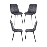 pack 4 sillas drat de terciopelo 804037 cm - gris oscuro