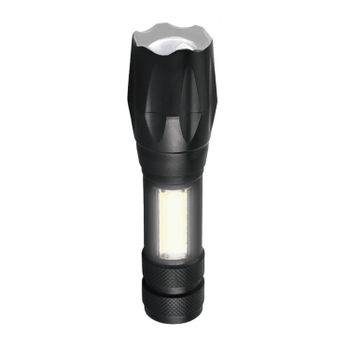 Linterna LED Recargable USB Mini 1200mAh, 5 Modos de Luz, Zoom Ajustable, Linterna COB Portátil para Camping, Emergencias y Trabajo
