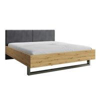 cama de adulto diseno 180x200 - somier incluido - coleccion izo color roble y gris antracita