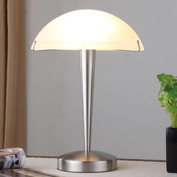 Lámpara de mesa de metal blanco