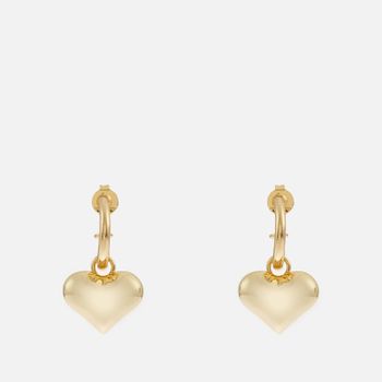 Crystal Haze Golden Hearts Gold-Plated Earrings