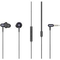 stylish dual-dynamic e1025 earphones - midnight black black