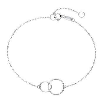Pulsera de círculos para mujer en oro blanco 9 quilates