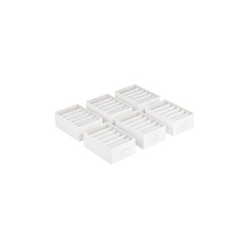 Organizadores de Cajón Armario Compartimentos Plegables para Pantalones, Blanco Nube / 6