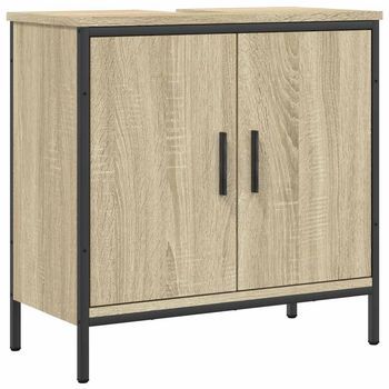 Armario Lavabo Baño | Mueble Baño Madera Ingeniería Roble Sonoma 60x30x60 Cm