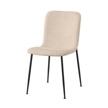 Silla De Comedor Corduroy – Terciopelo De Pana Beige – Patas De Metal Negro – Estilo Diseño