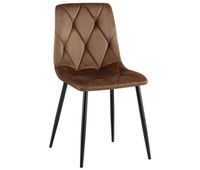 silla de comedor clairton terciopelo marron 55x45x85 cm