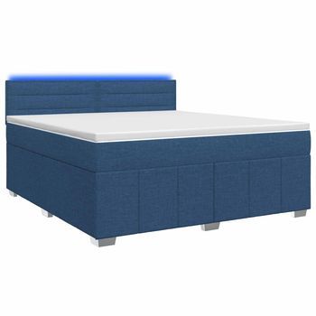 Cama Tapizada 144x200x100,5 Cm Tejido - Azul