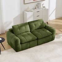 sofa modular de 2 plazas verde de chenilla asiento profundo y 194 x 97 x 68 cm