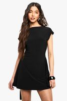 vestido mini escotado con atadura en la espalda negro