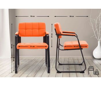 Silla para visitas canada b simil cuero naranja 58x59x84 cm
