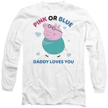 Dessins Animés Camiseta manga larga Pink Or Blue Daddy Loves You para hombre