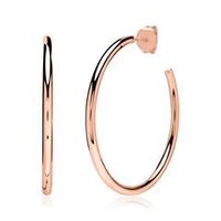 pendientes de aro de plata 925 chapada en oro rosa