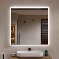espejo bano led regulable antivaho blanco 80 x 80 cm al x an bellobath