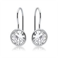 pendientes de plata 925 con gran piedra engastada