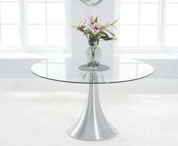 Paloma 135cm Round Glass Dining Table