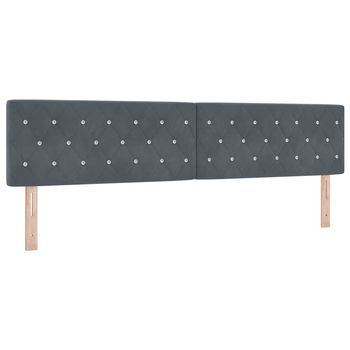 Cabecero De Terciopelo Argyle Gris Oscuro 200 Cm Terciopelo