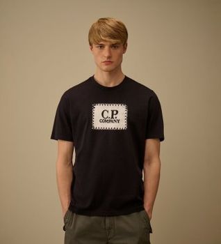 C.P. Company para hombre. RCCMTS723A005100W Camiseta Logo Label marino (M), Casual, Algodón, Manga corta