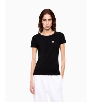 EA7 para mujer. 7W001045_AF10373 Camiseta Core negro (S), Casual, Algodón, Manga corta