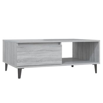 Mesa De Centro Madera De Ingeniería Gris Sonoma 90x60x35 Cm Vidaxl